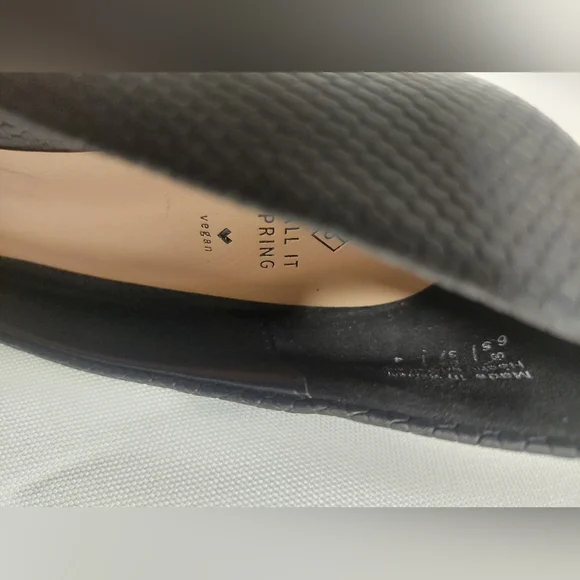 Call It Spring Black Textured Pointed-Toe Pumps - Picture 5 of 5